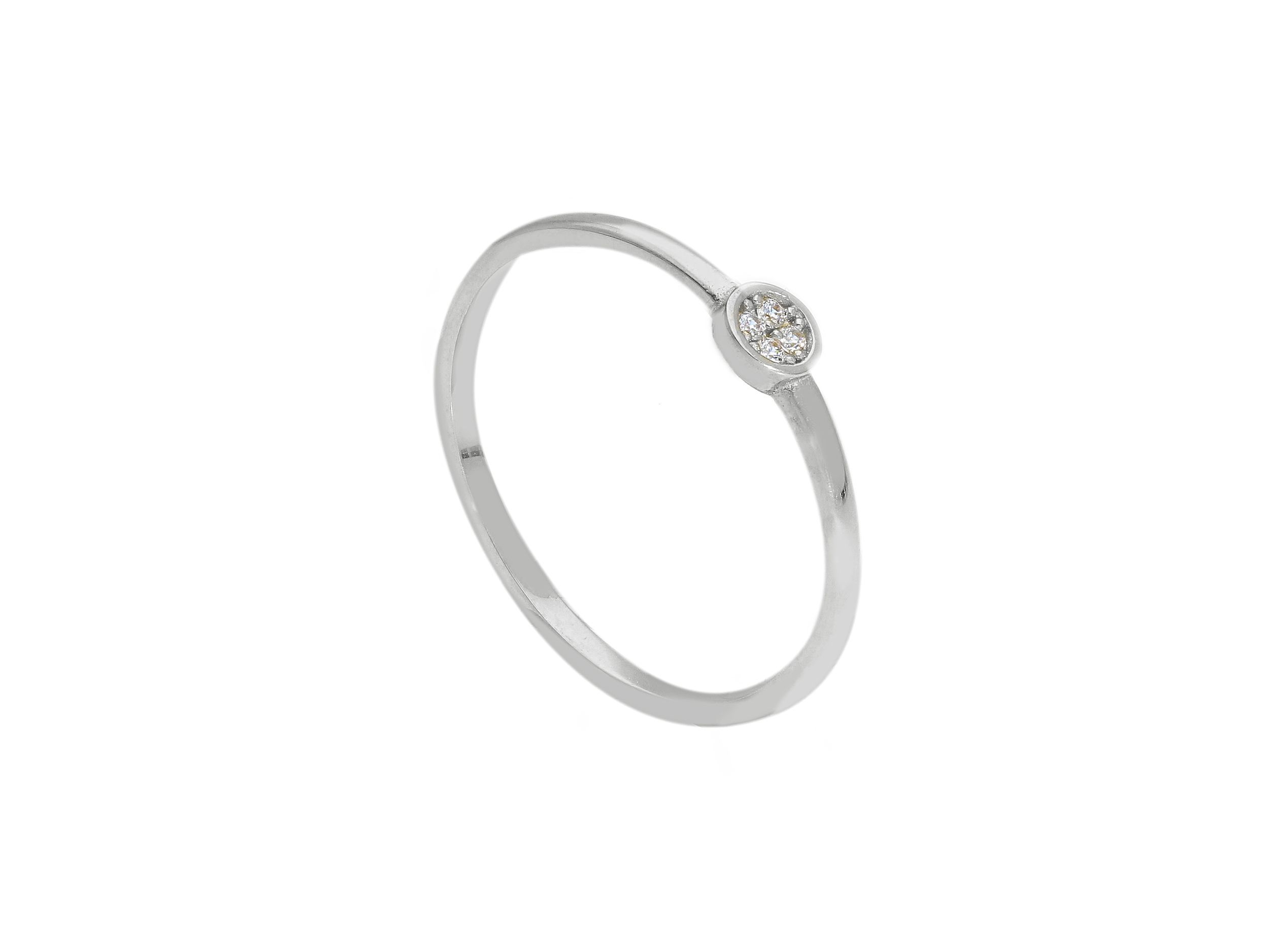 White gold k14 ring with zirkon (S256377)